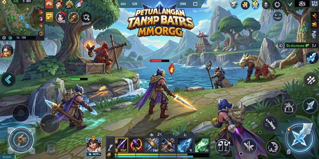 Gambar screenshot 5ZK menampilkan aksi seru dalam pertempuran MMORPG.