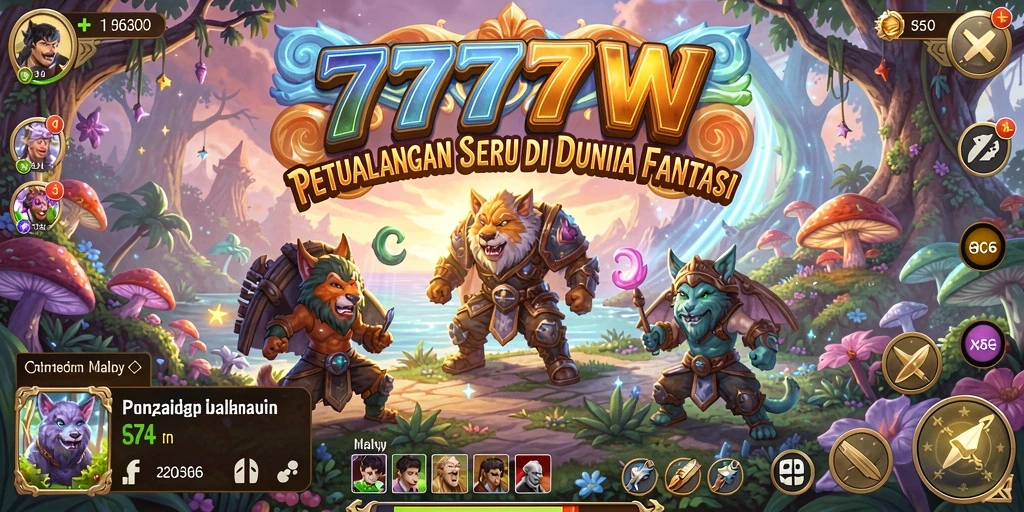 Screenshot gameplay aplikasi 7777W yang menunjukkan petualangan seru.