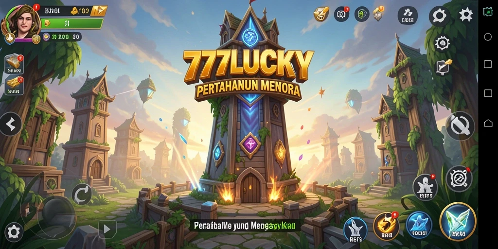 Tampilan gameplay menarik dari 777LUCKY dalam genre Tower Defense.