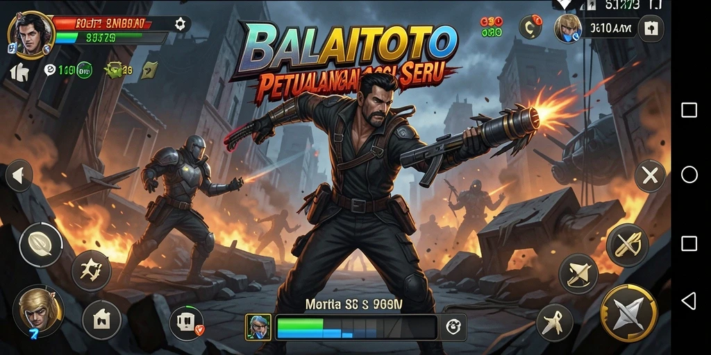 Tampilan aksi mendebarkan di BALAITOTO dengan karakter beragam.