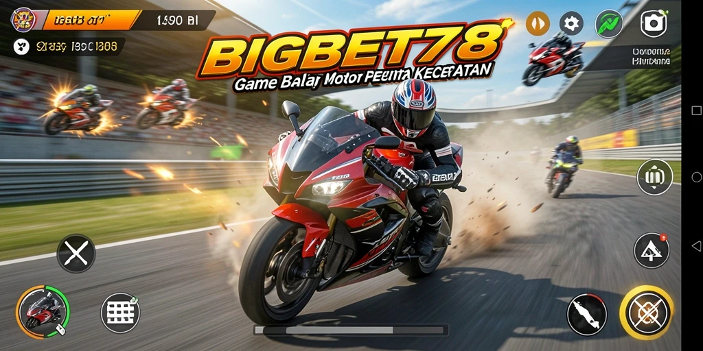 Tampilan gameplay menegangkan dalam BIGBET78 saat berlomba di lintasan balap.