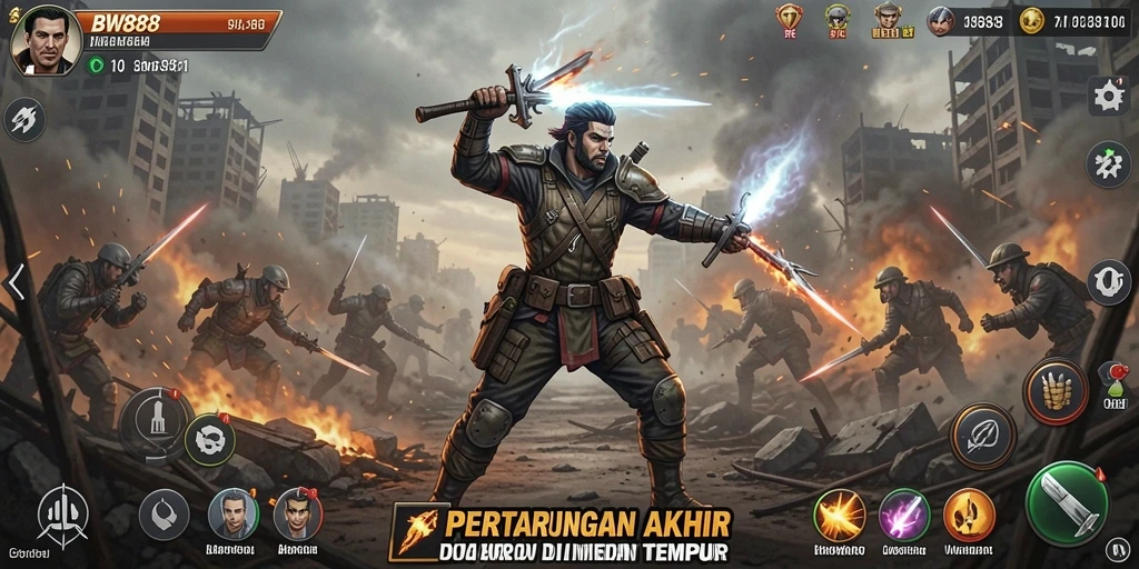 Gameplay BW888 yang mendebarkan dalam mode Battle Royale.