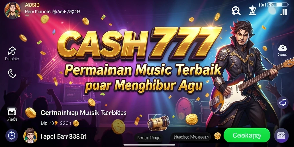 Screenshot utama CASH777 menampilkan keseruan gameplay musik di layar.