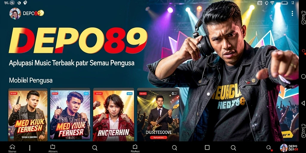 Screenshot gameplay DEPO89 menampilkan antarmuka aplikasi musik yang menarik.
