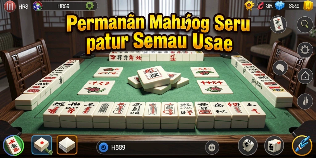 Screenshot gameplay HR89 menunjukkan keseruan dan tantangan dalam permainan Mahjong.