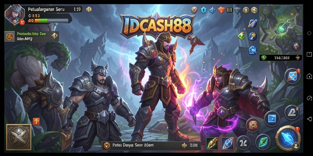 Tampilan gameplay seru di dunia ARPG IDCASH88.