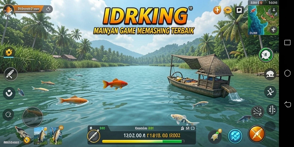 Tampilan menarik dari gameplay memancing di IDRKING.