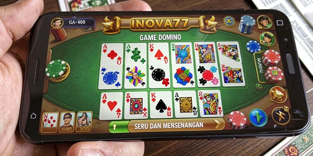 Screenshot gameplay INOVA77 yang menunjukkan keseruan bermain Domino.