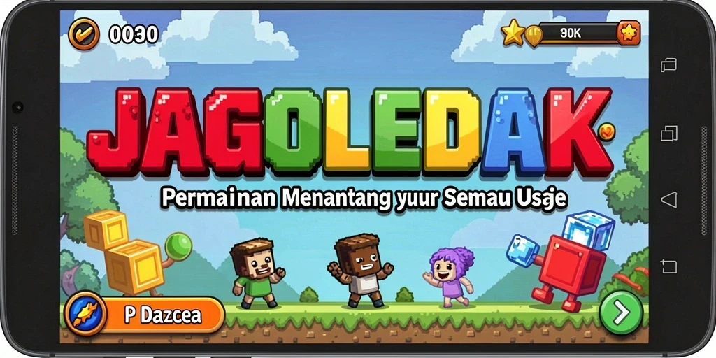 Tampilan gameplay <strong>JAGOLEDAK</strong> yang penuh warna dan menantang.