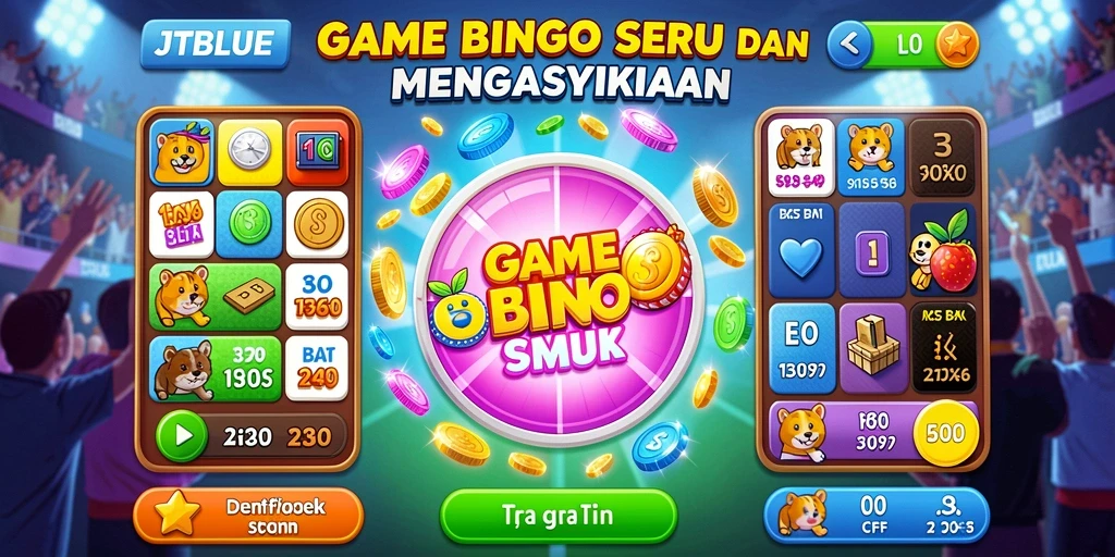 Screenshot utama JTBLUE menampilkan gameplay Bingo yang seru dan menarik.