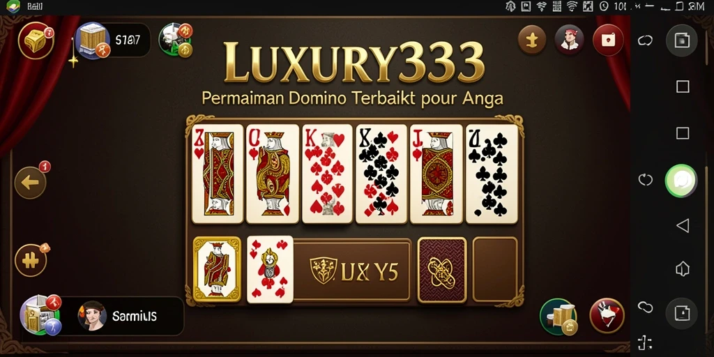 Screenshot utama LUXURY333 menampilkan gameplay Domino yang seru.