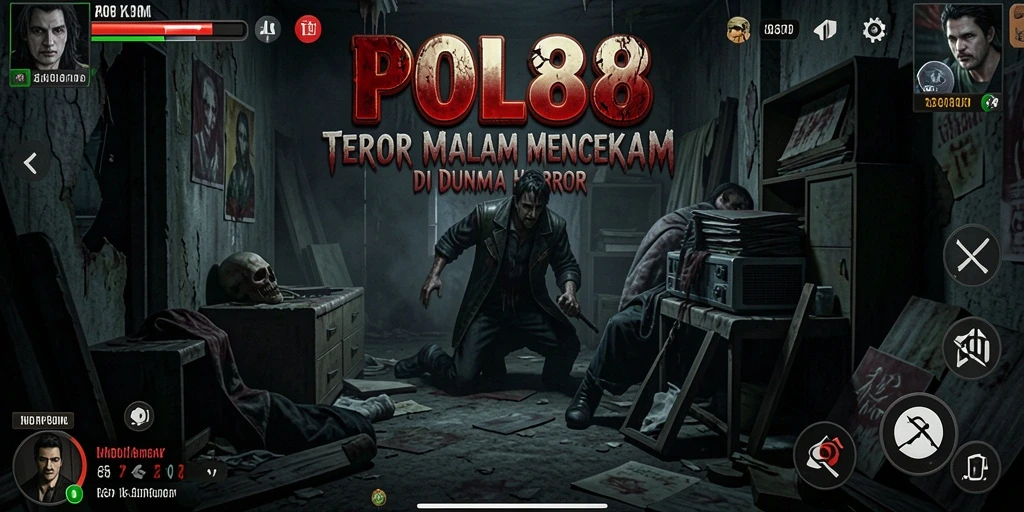 Screenshot menampilkan gameplay POL88 dengan suasana horror yang mencekam.