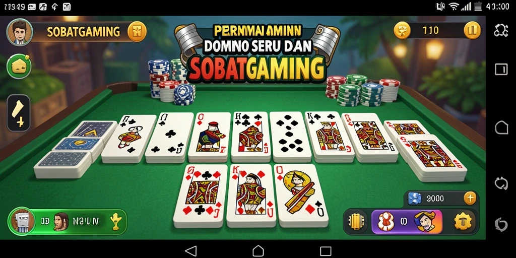 Tampilan seru dari gameplay SOBATGAMING yang menampilkan permainan Domino.