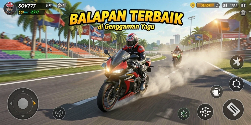 Gameplay seru SOV777 dengan aksi balapan motor.