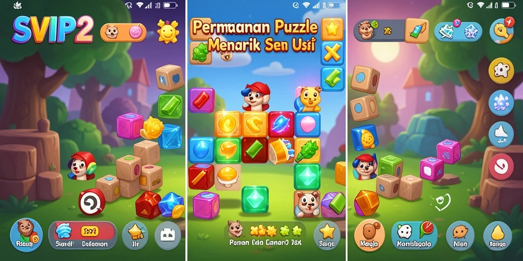 Screenshot SVIP2 menunjukkan aksi seru dalam menyelesaikan puzzle.