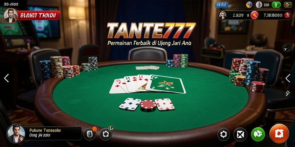 Tangkapan layar dari gameplay yang seru di TANTE777 Poker.