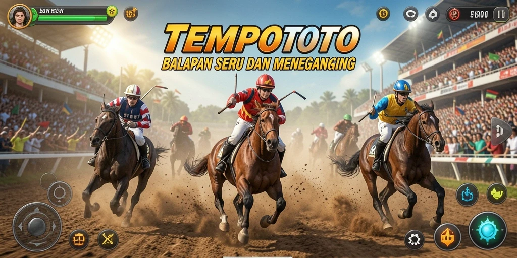 Gameplay Racing yang menegangkan di TEMPOTOTO dengan lintasan menantang.