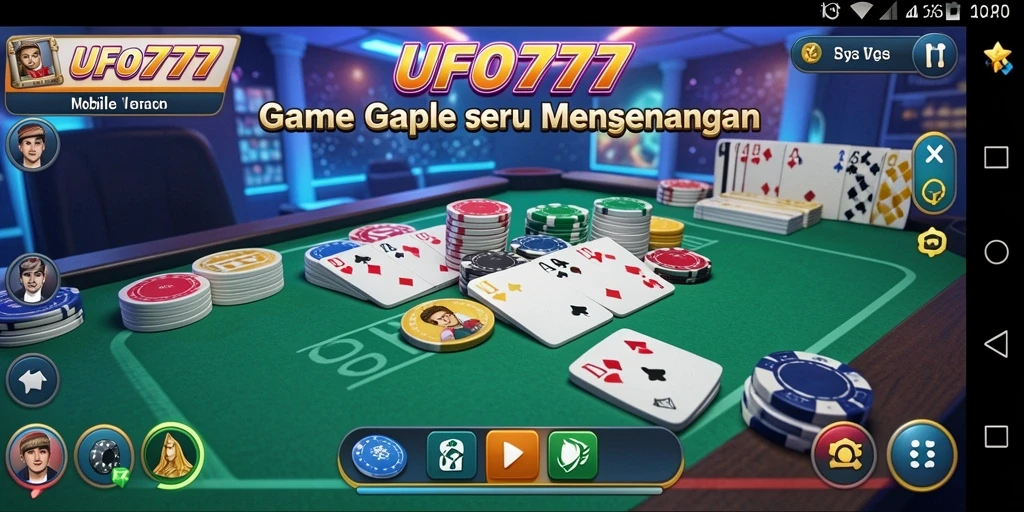 Tampilan gameplay seru dari aplikasi Gaple UFO777.