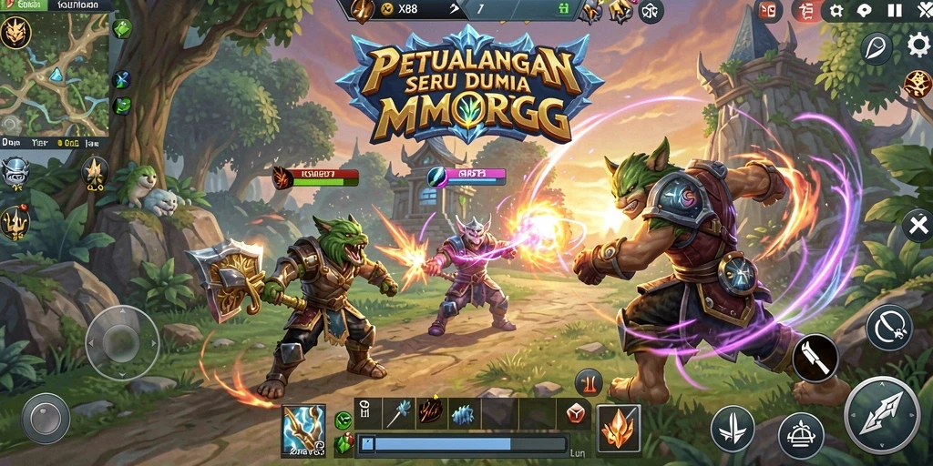 Tampilan gameplay menakjubkan dalam X88, menjelajahi dunia MMORPG yang luas.