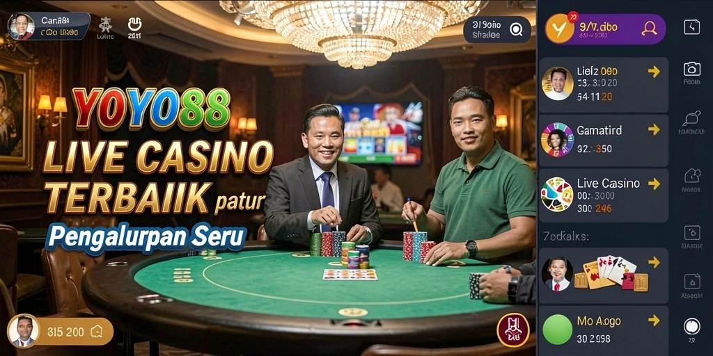Tampilan gameplay seru dengan dealer langsung di YOYO88.